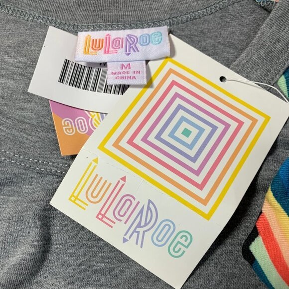 LulaRoe Gray Print 3/4 Sleeve Randy Top - Picture 6 of 6